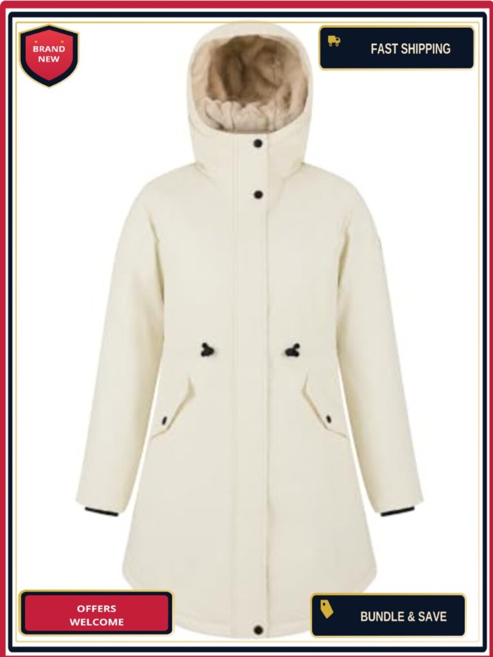 Women's Fleece Lined Insulated Parka Coat Waterproof Winter Jacket Long